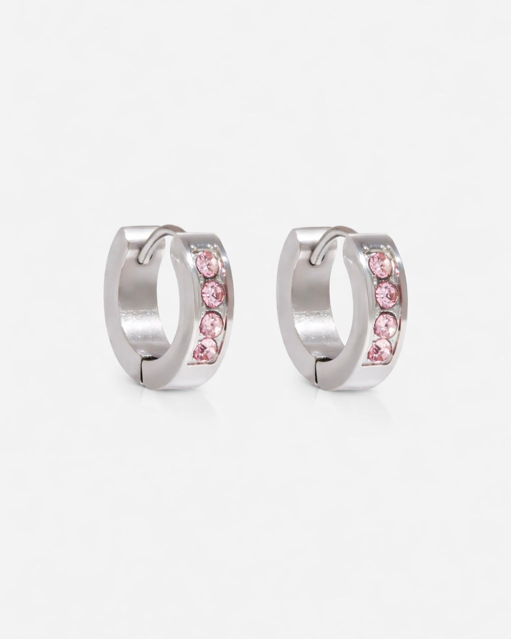 Silber Ohrringe mit rosa Steinen