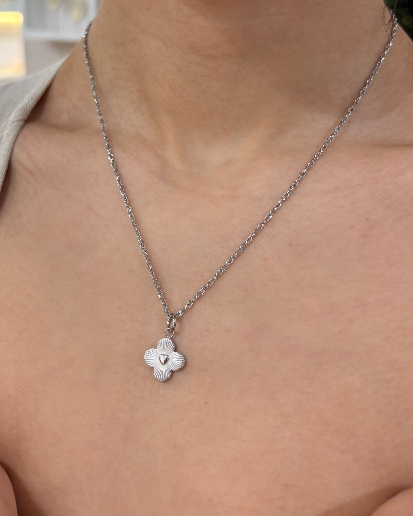 Kleeblatt Kette Silber