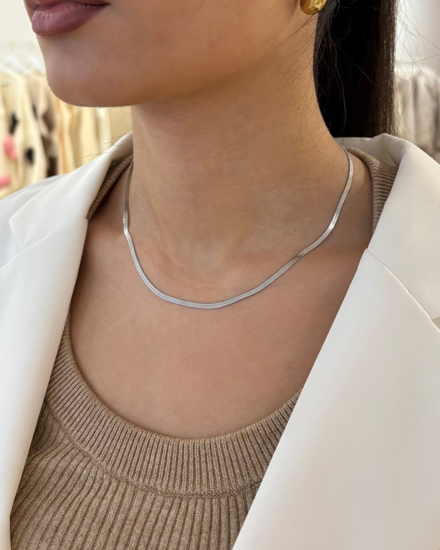 Sleek Kette Silber - dünn