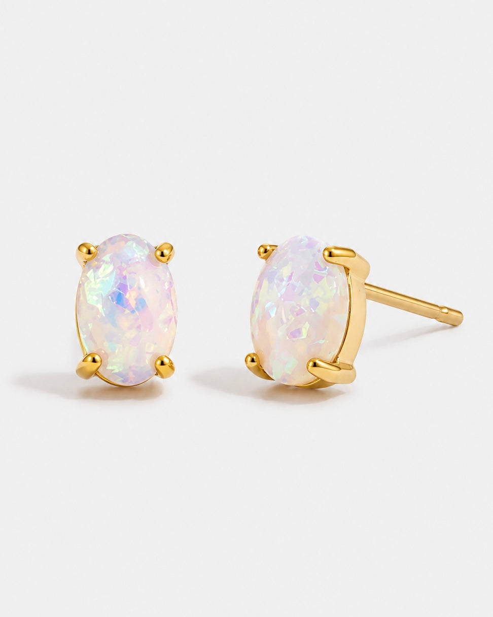 Opal Ohrstecker Gold
