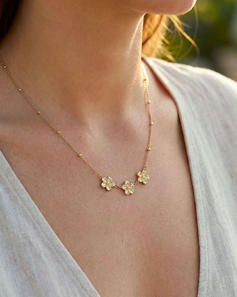 Mini Blumen Kette - Gold