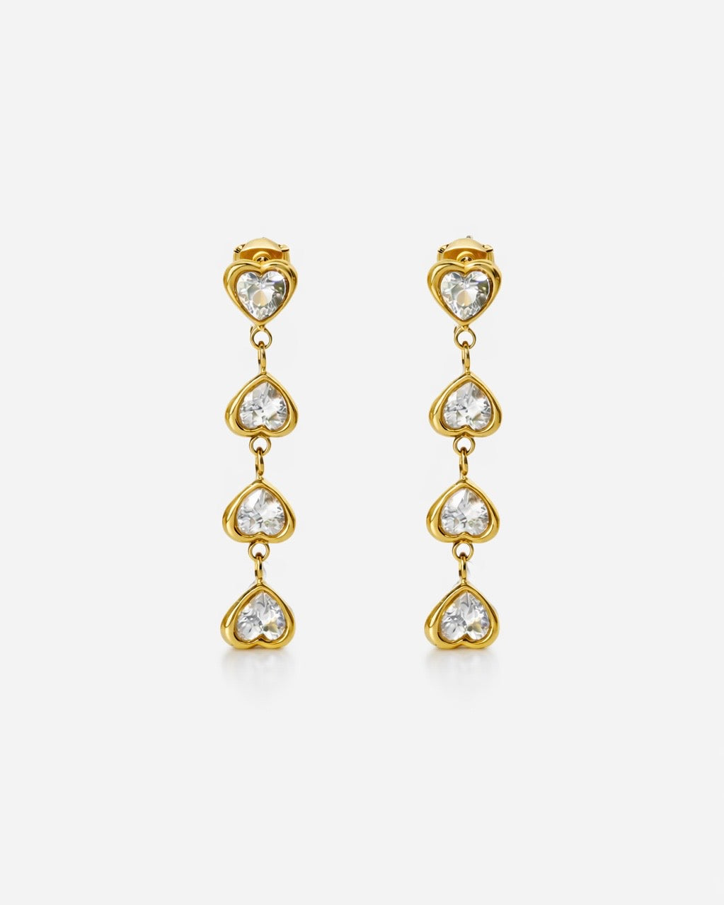 Lange Ohrringe Herzen - Gold
