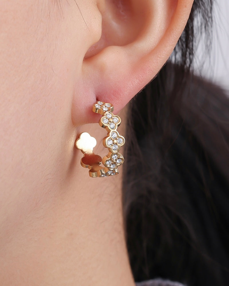 Bloom Luxe Creolen Gold Crystal