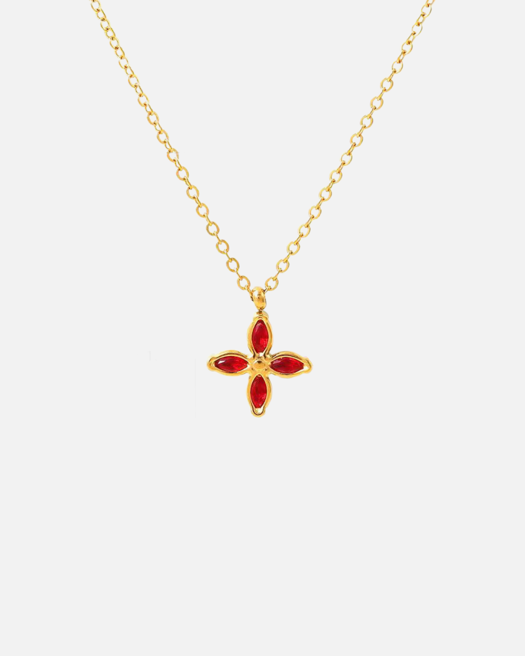 Kleeblatt Kette rot