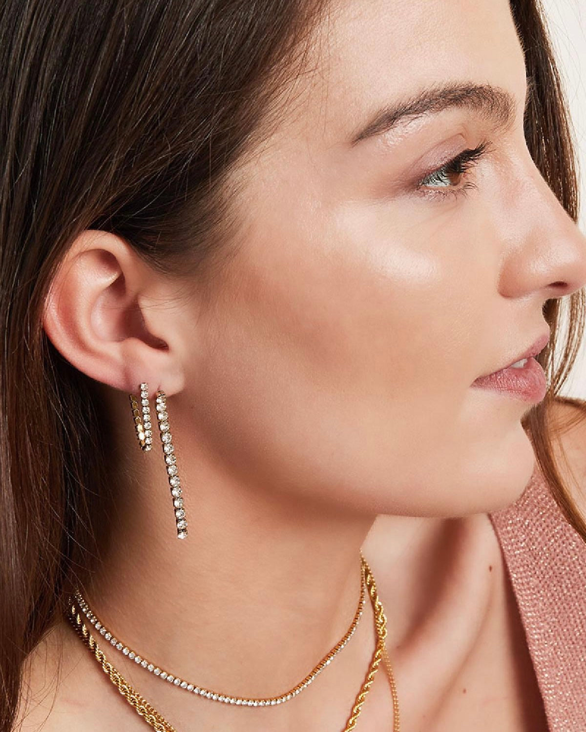 Ohrringe - Gold & Silber Strass