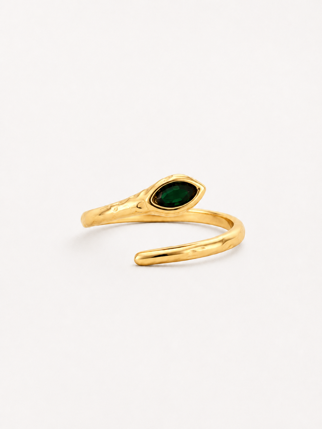 Emerald Snake Ring Gold