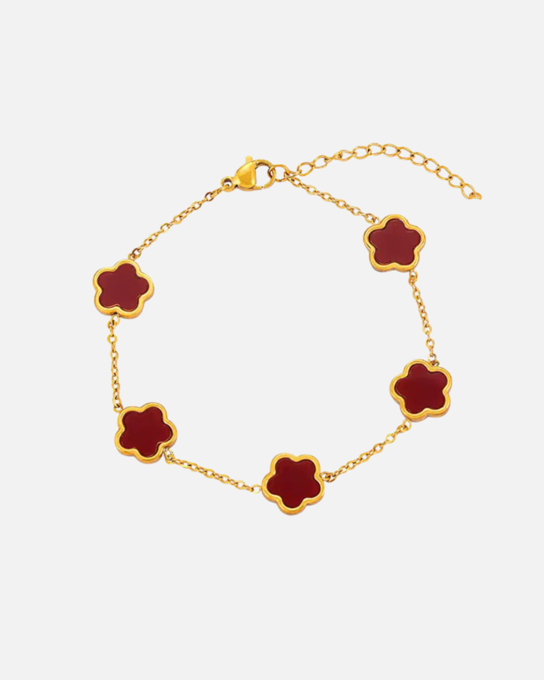 Armband Blüten - dunkel rot