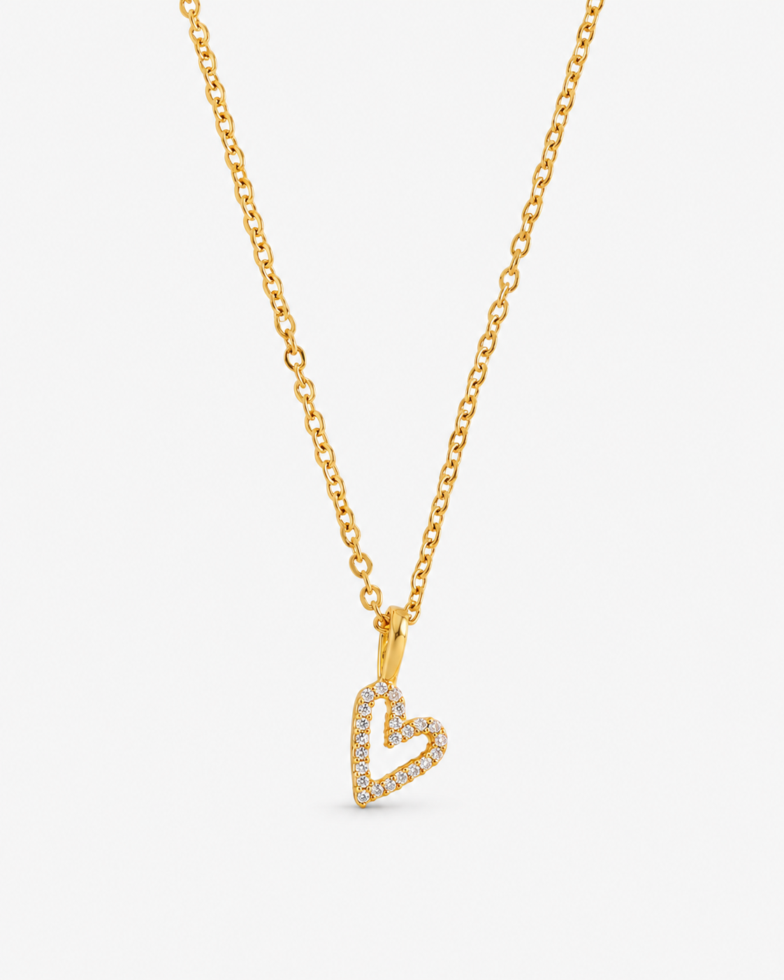 Funkelnde Herz Kette Gold