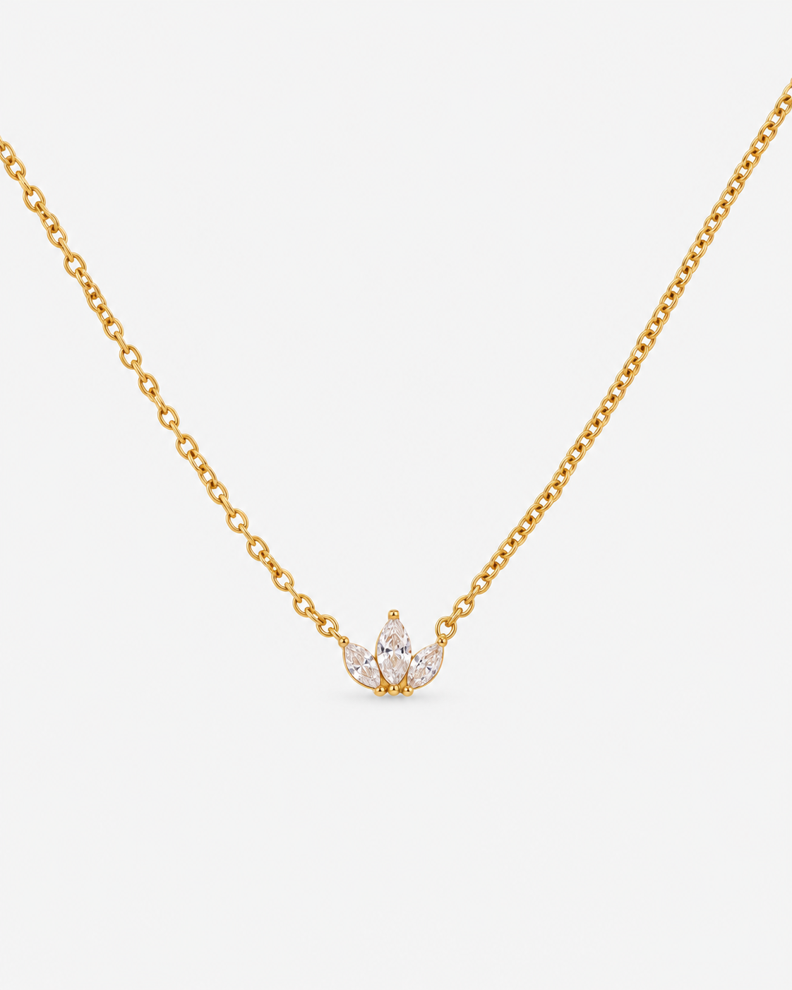 Trio Crystal Halskette Gold