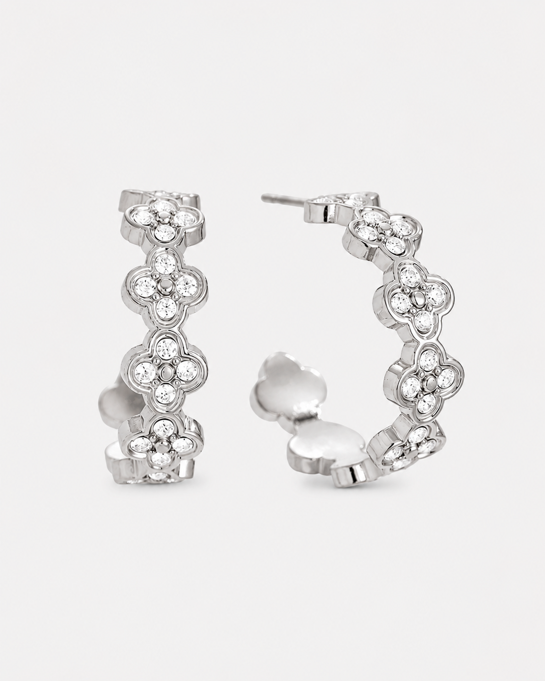 Bloom Luxe Creolen Silber Crystal