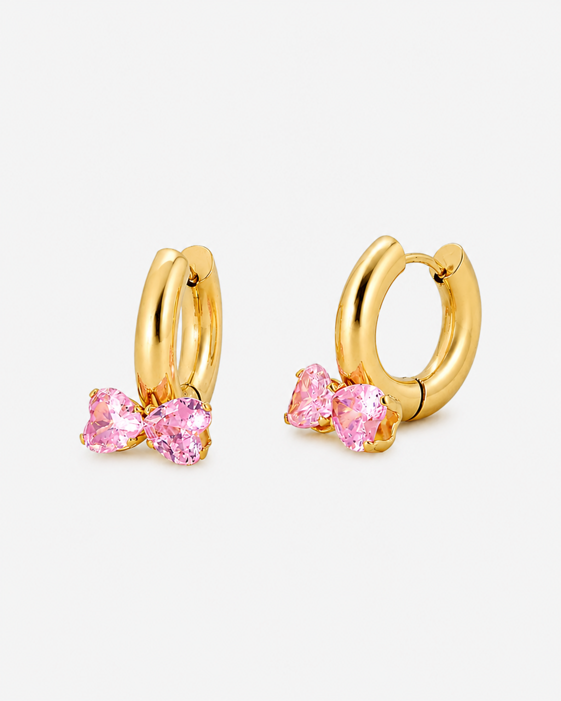 Sparkling Bow Creolen Gold rosa