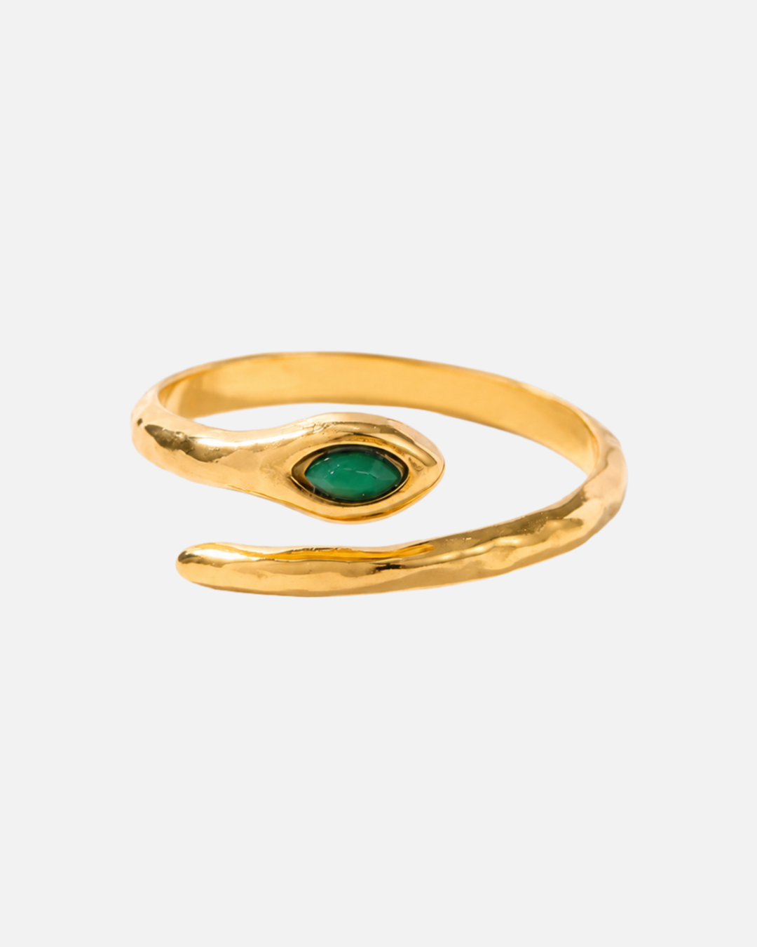 Emerald Snake Ring Gold