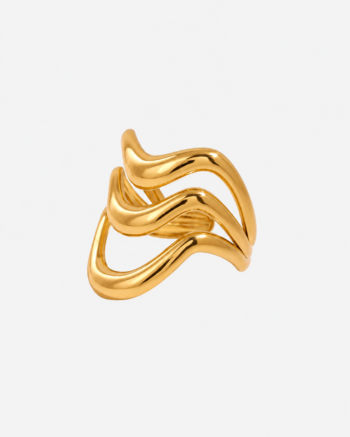 Wave Statement Ring Gold