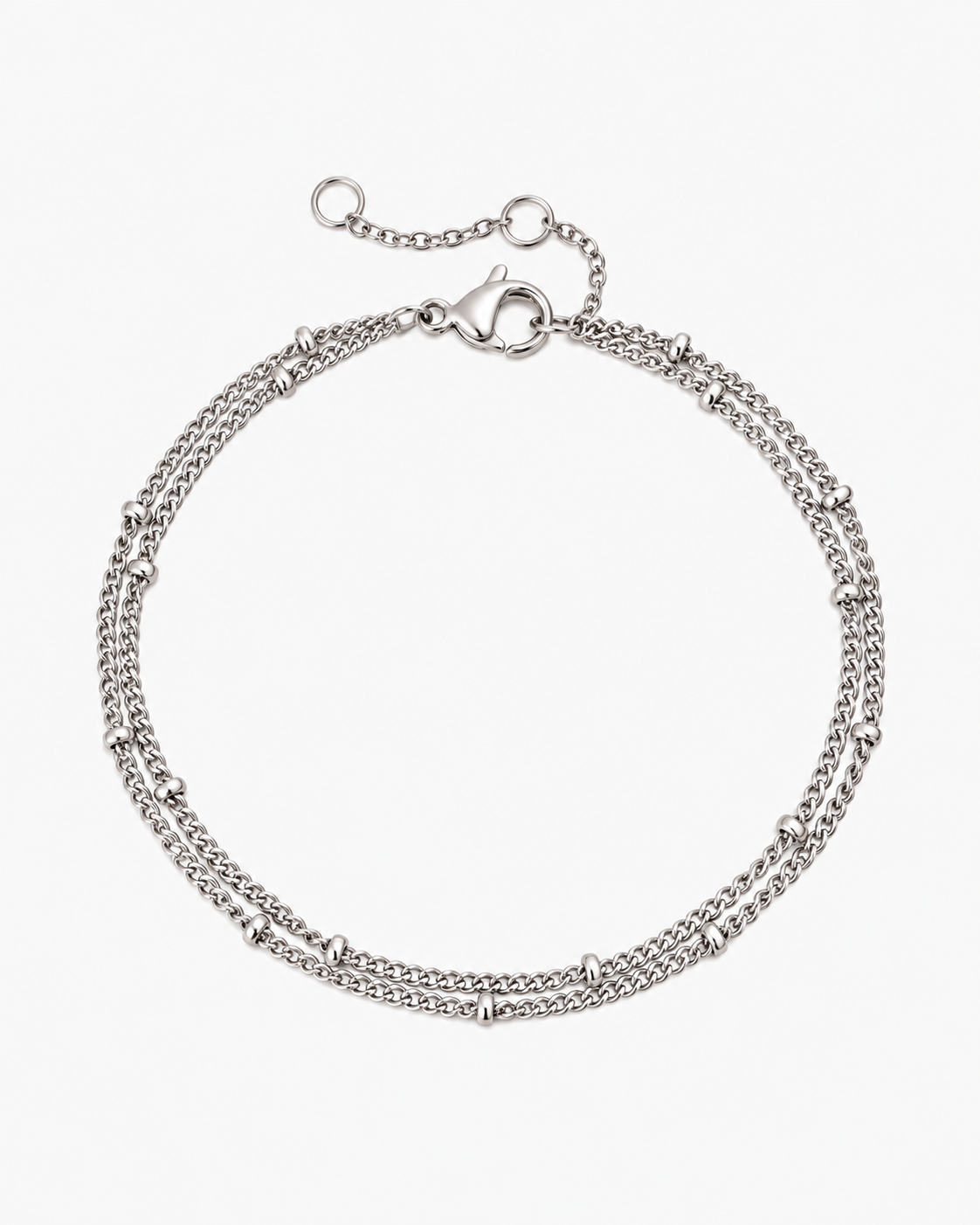 Double Layer Armband Silber