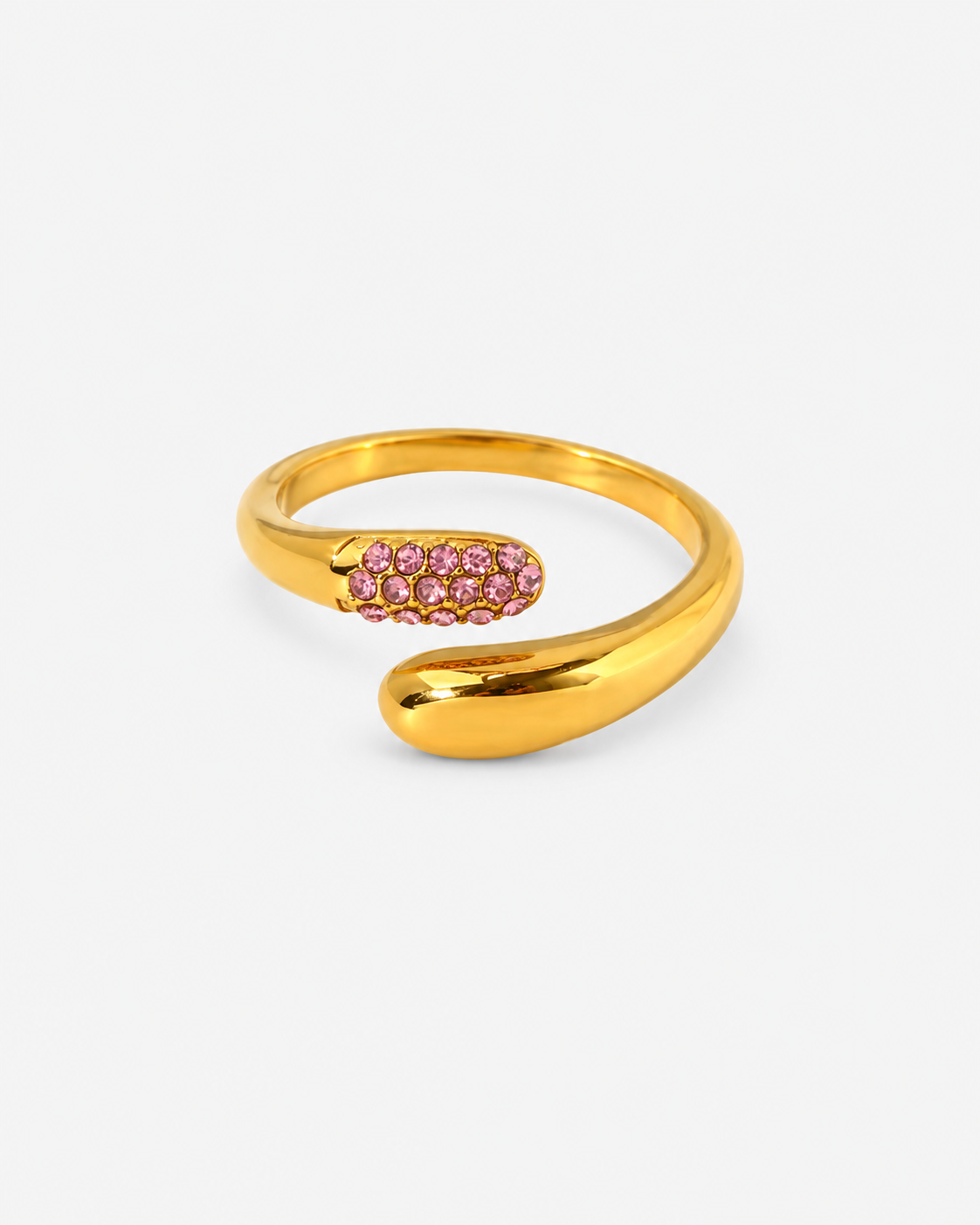 Pavé Crystal Ring Gold Rosa
