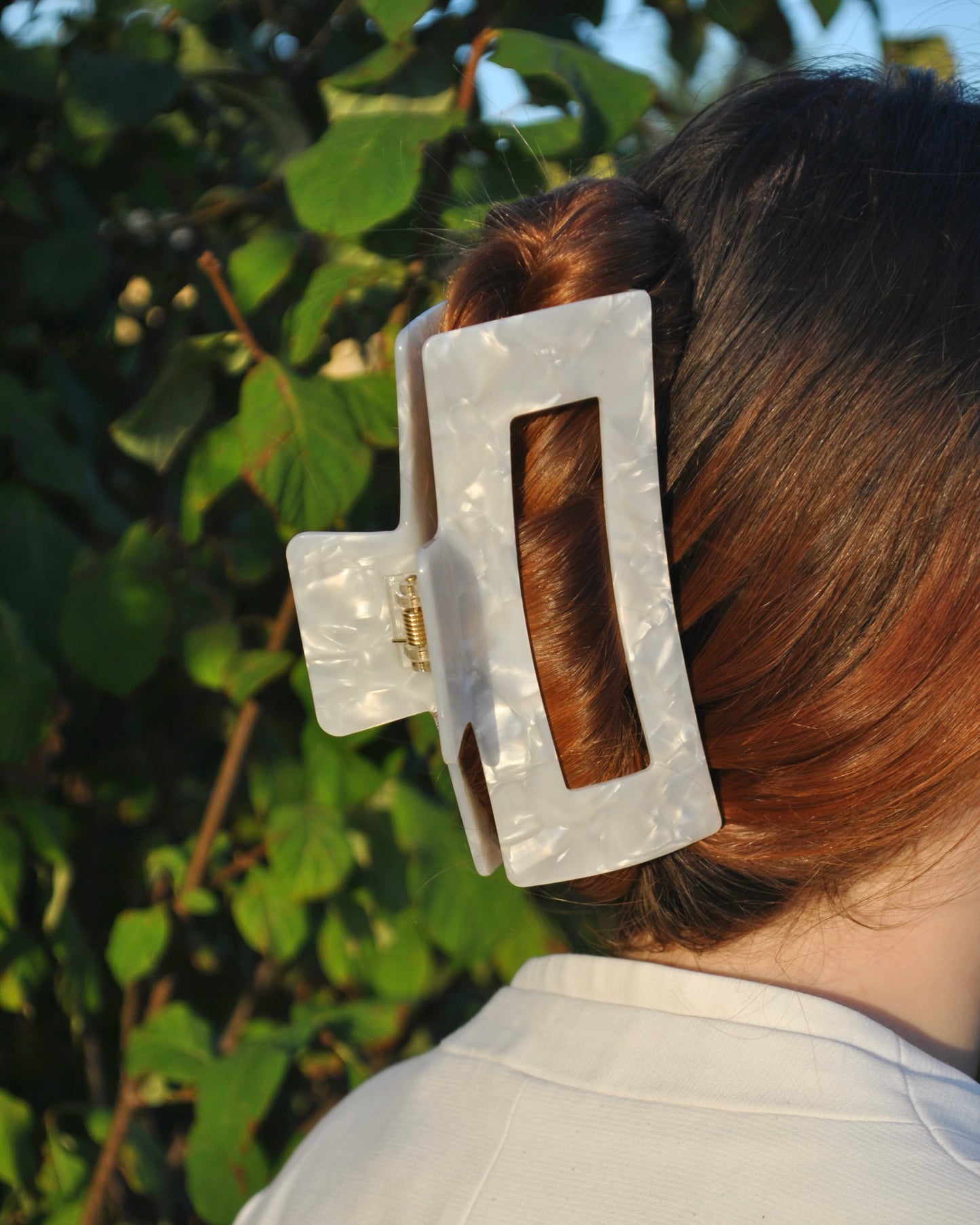 XXL hair clip - white