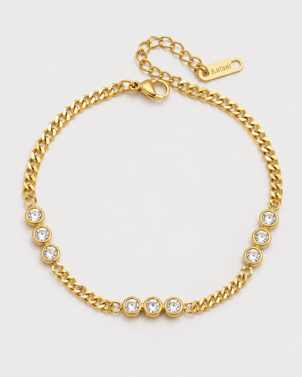 Golden Grace Armband mit weißen Kristallen