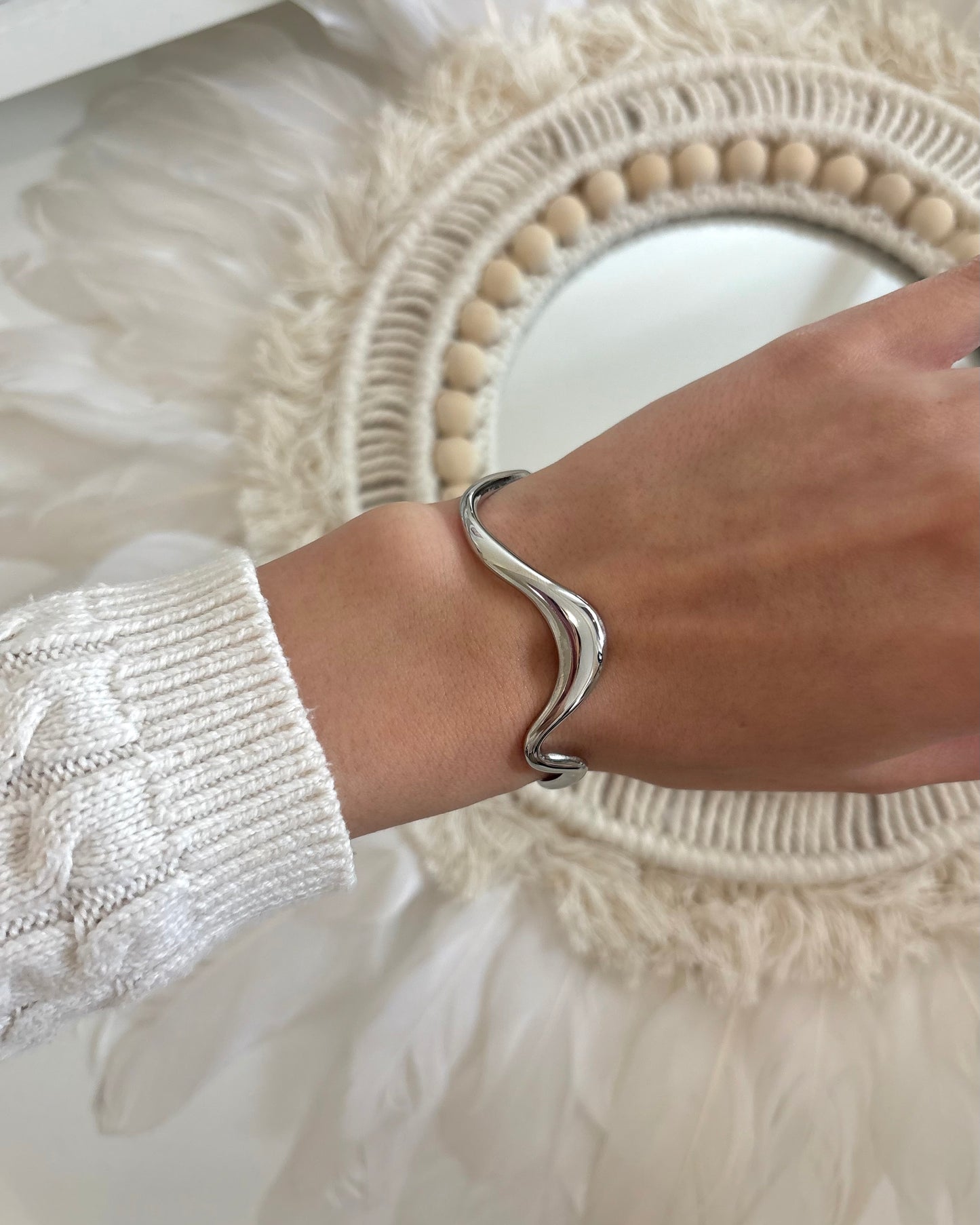 Wellen Armreif - Silber