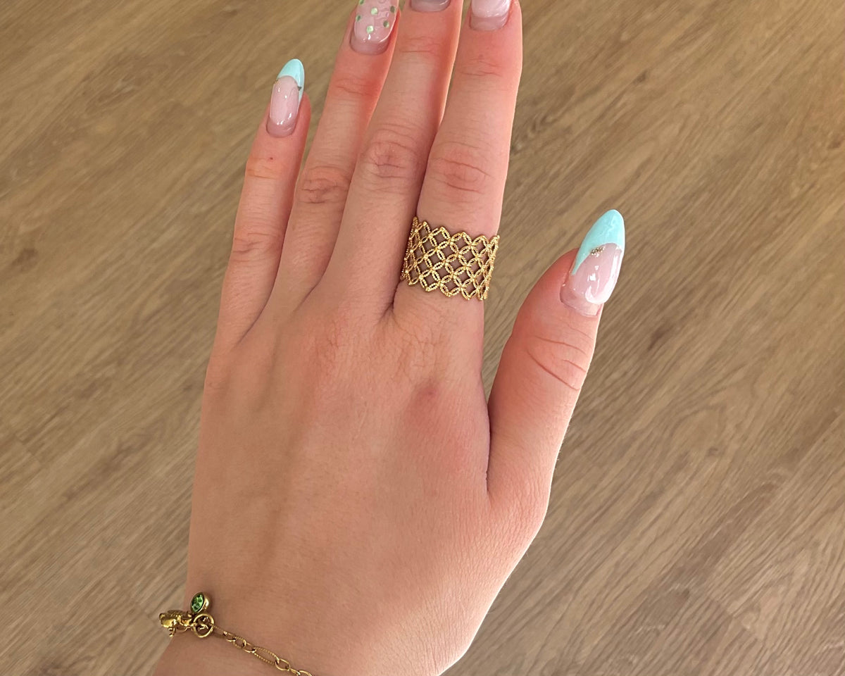 Big Clover Ring Gold Größenverstellbar