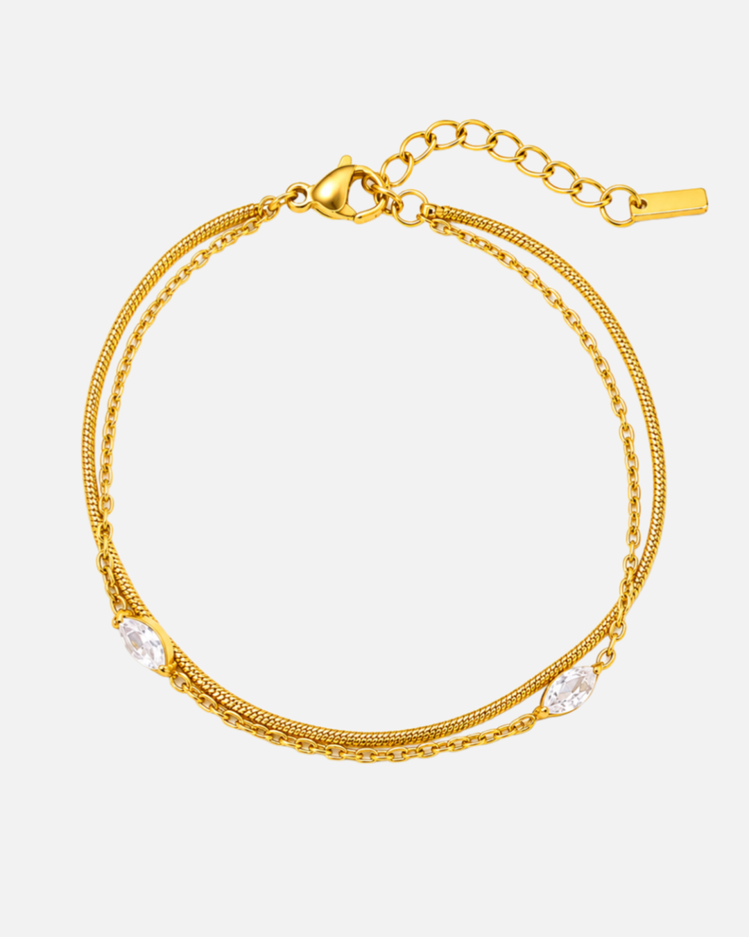 Crystal Layer Armband Gold