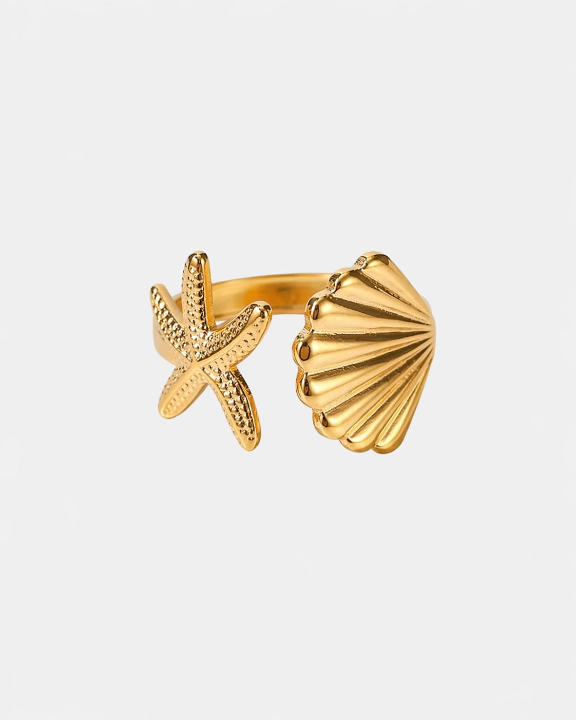 Muschel - Seestern Ring - Gold