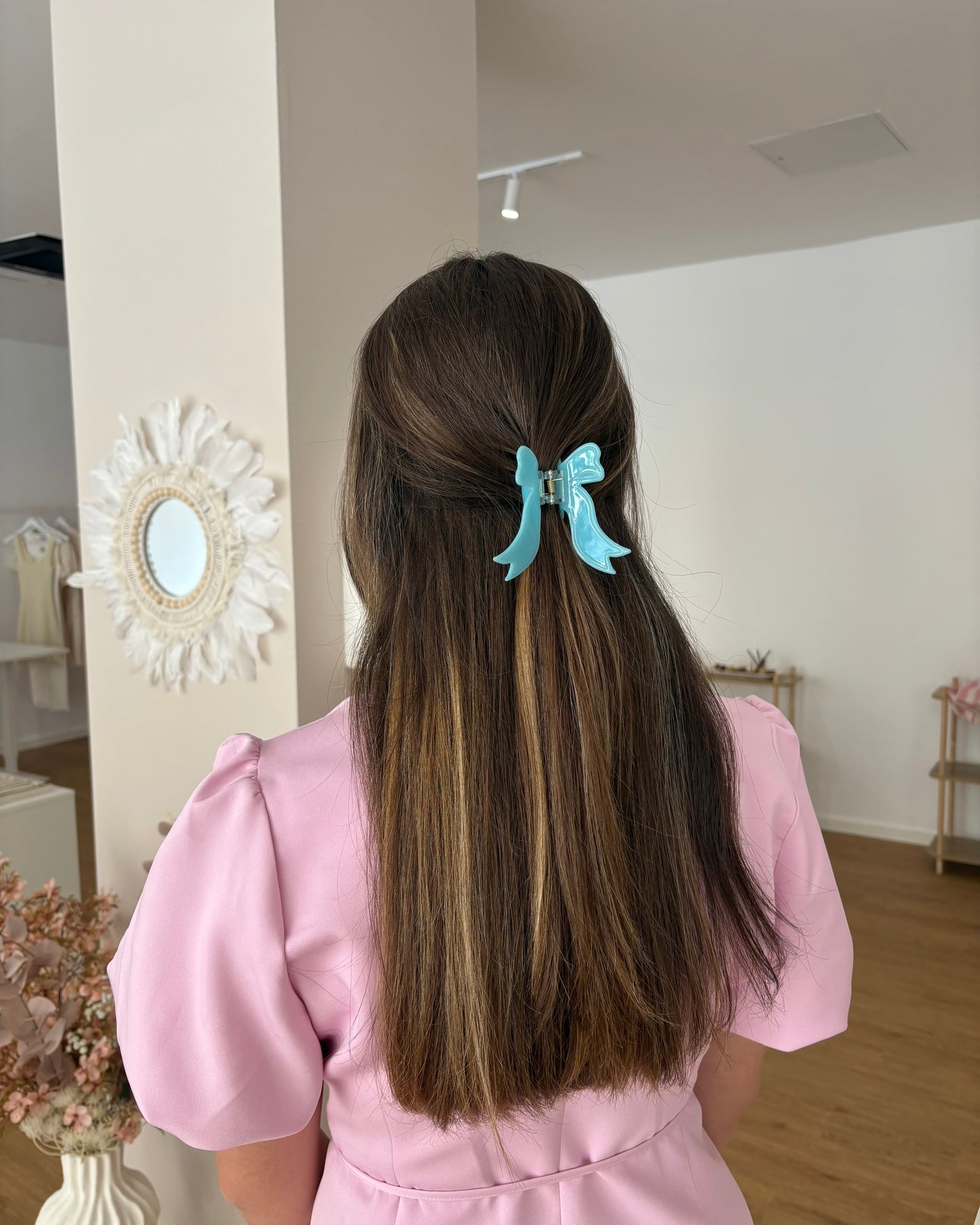 Schleifen Haarklammer blau