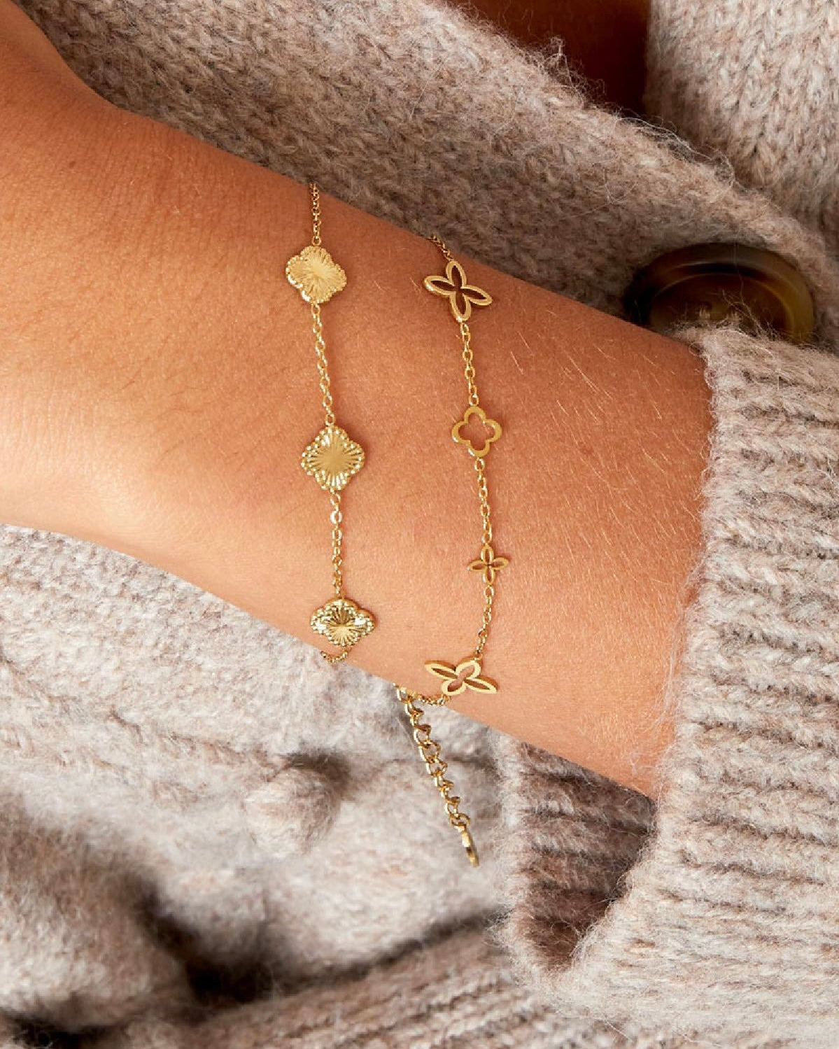 Kleine Kleeblätter Armband