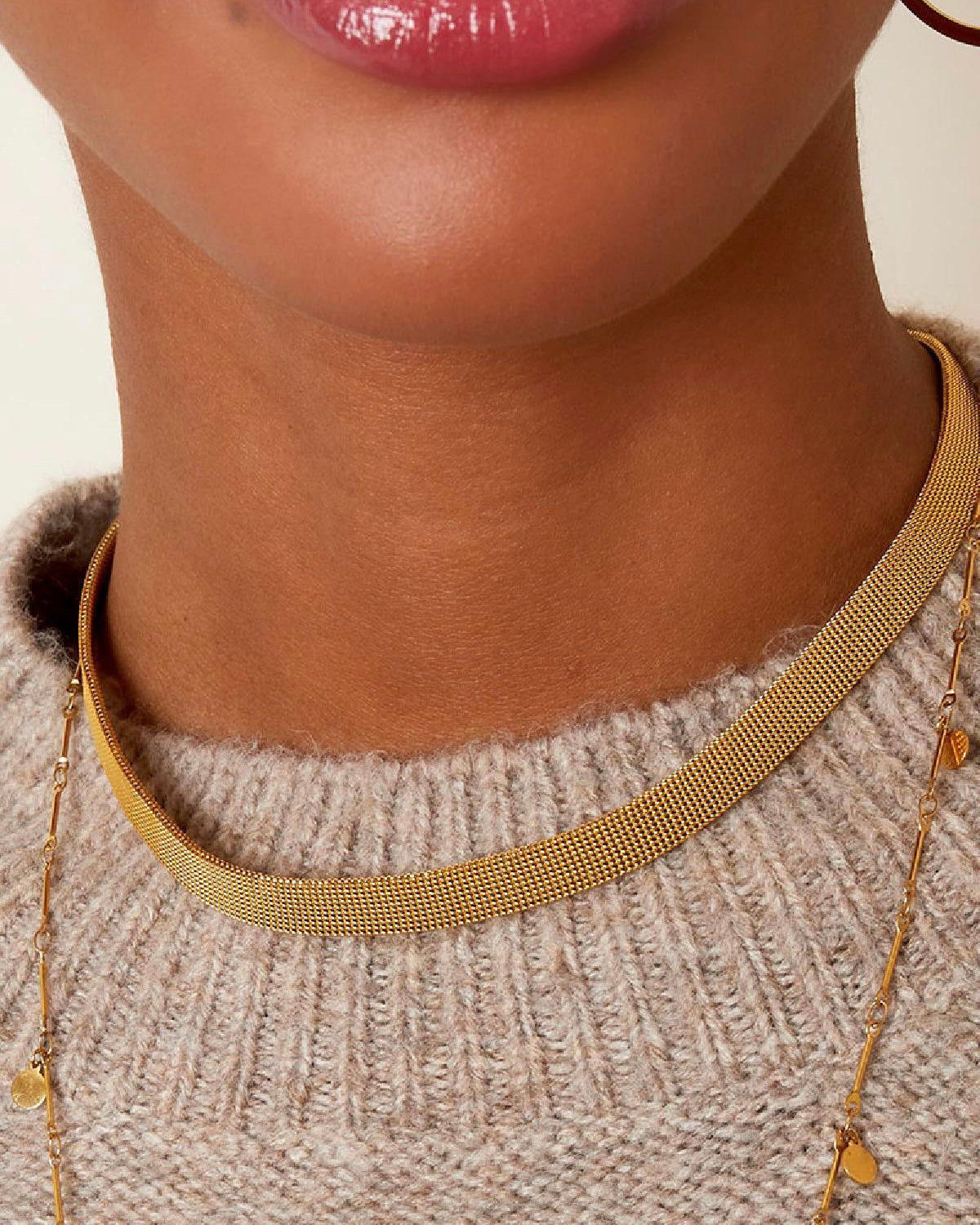 Edelstahlkette elegant Gold