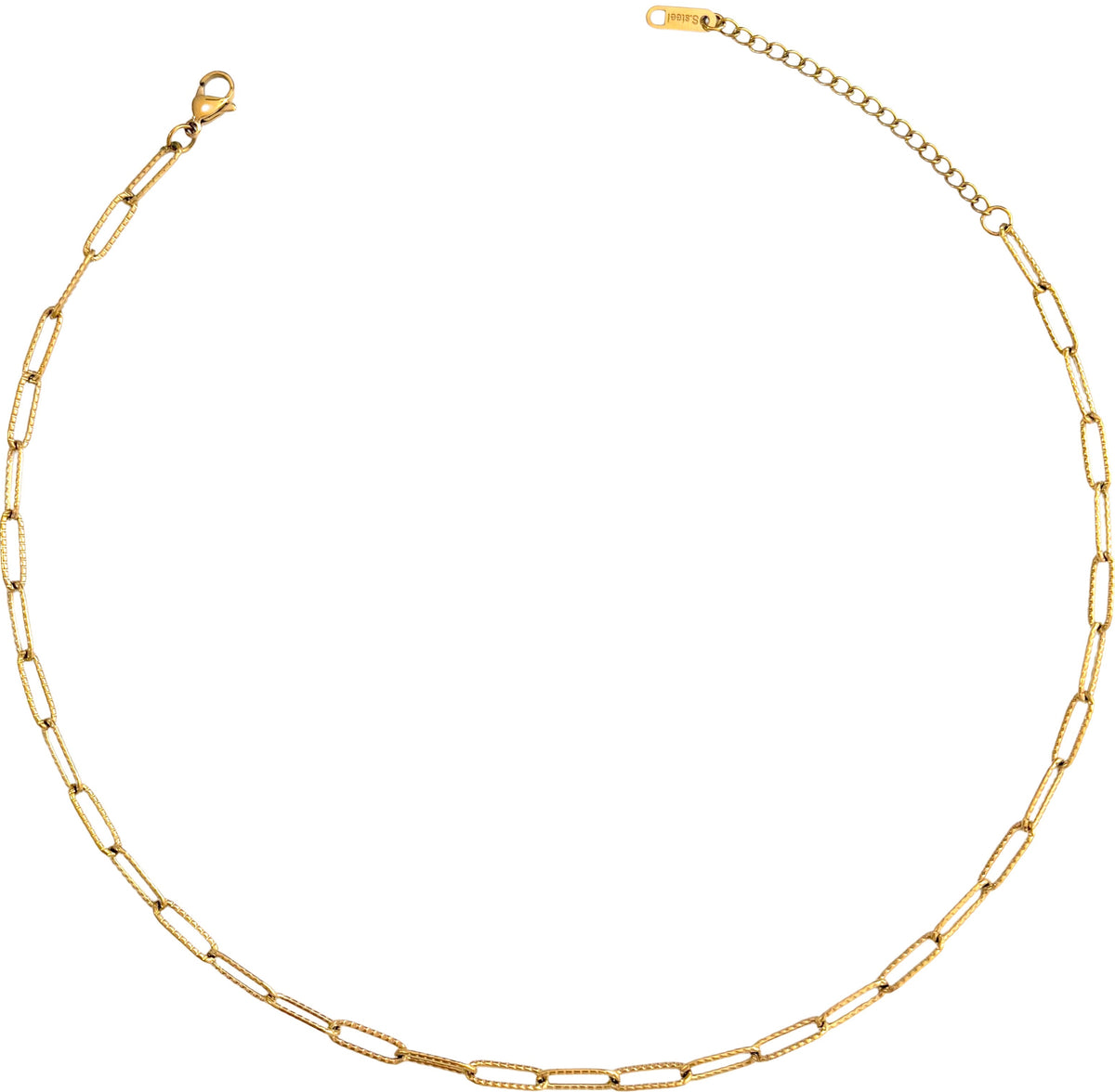 Gerillte Glieder Kette Gold