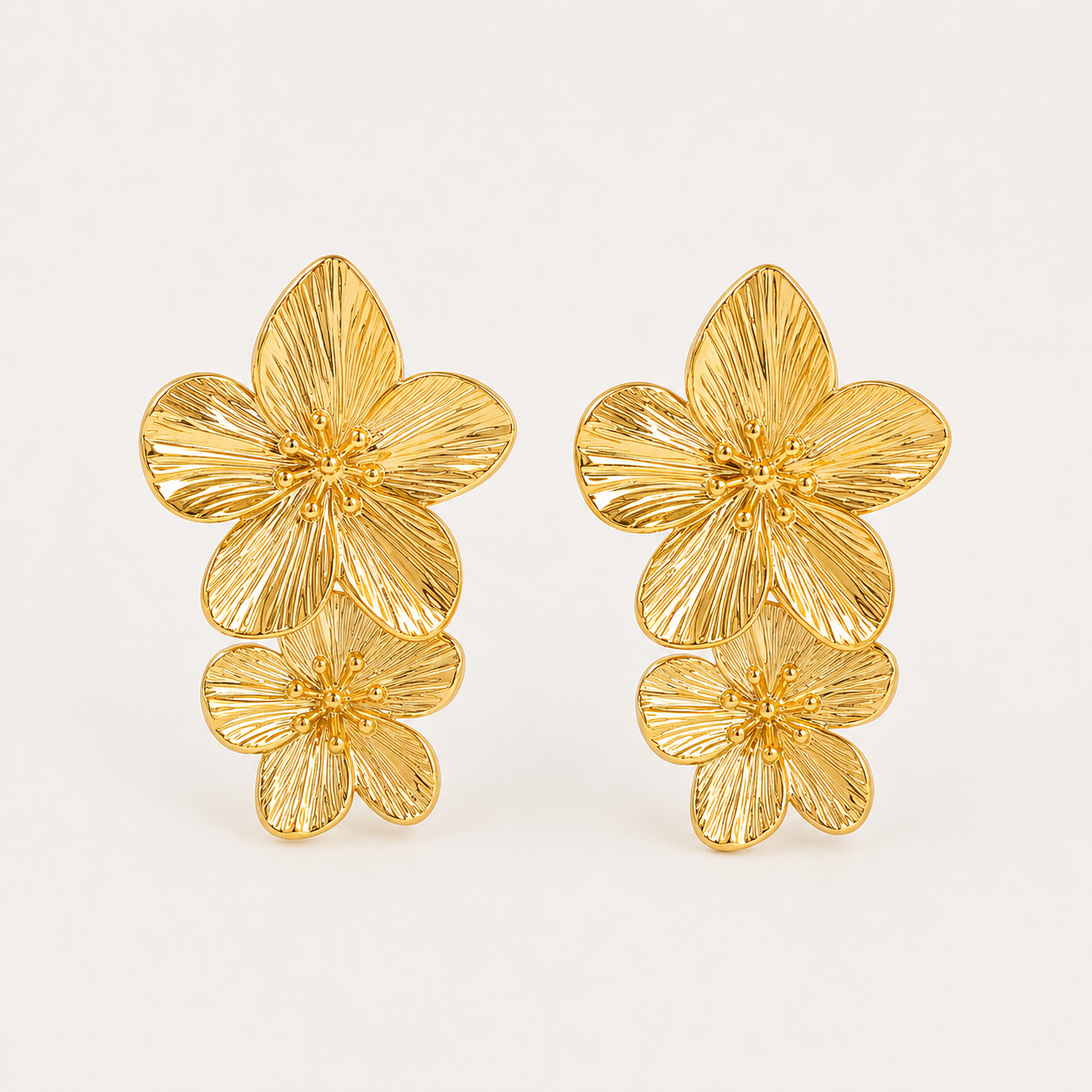 Flora Statement Ohrringe Gold