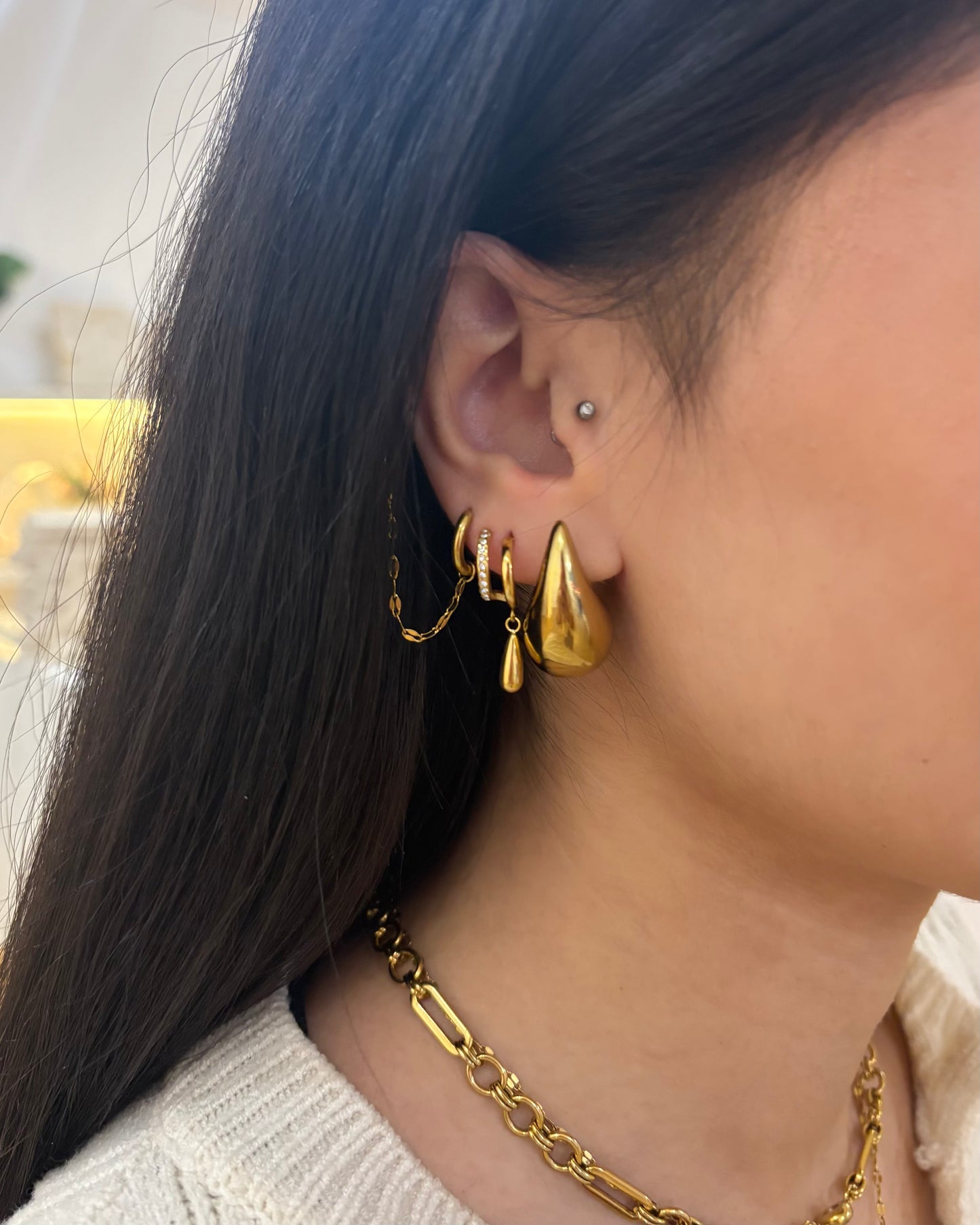 Doppel Ohrringe Elisa - Gold