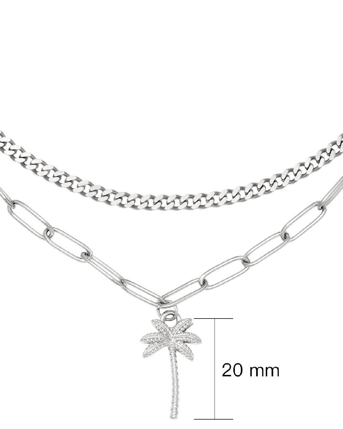 Doppel Kette Palme - Silber