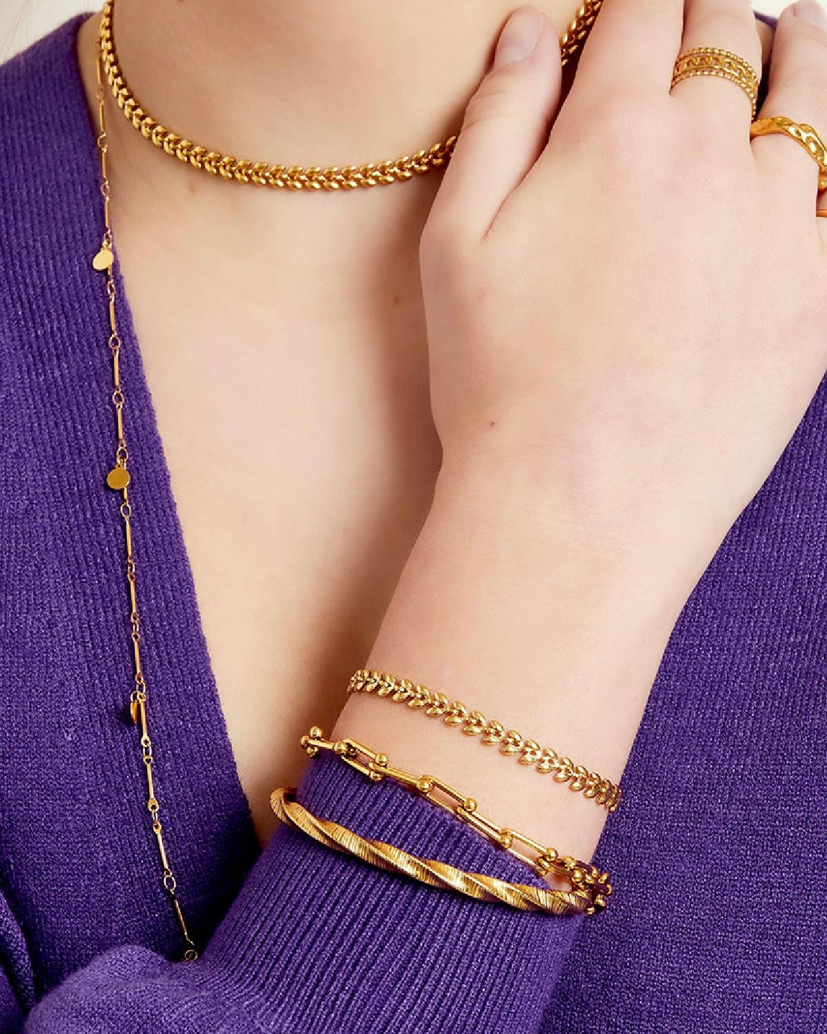 Armband Blätter Gold