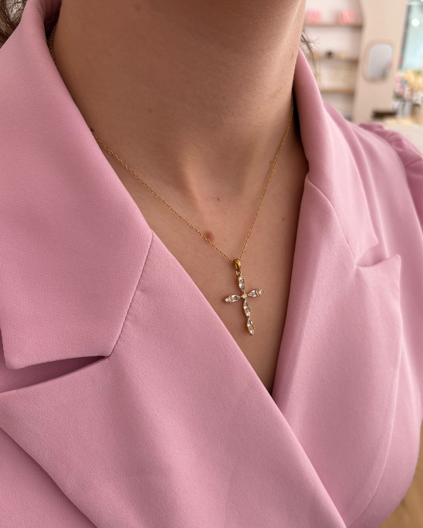 Kreuz Kette Gold