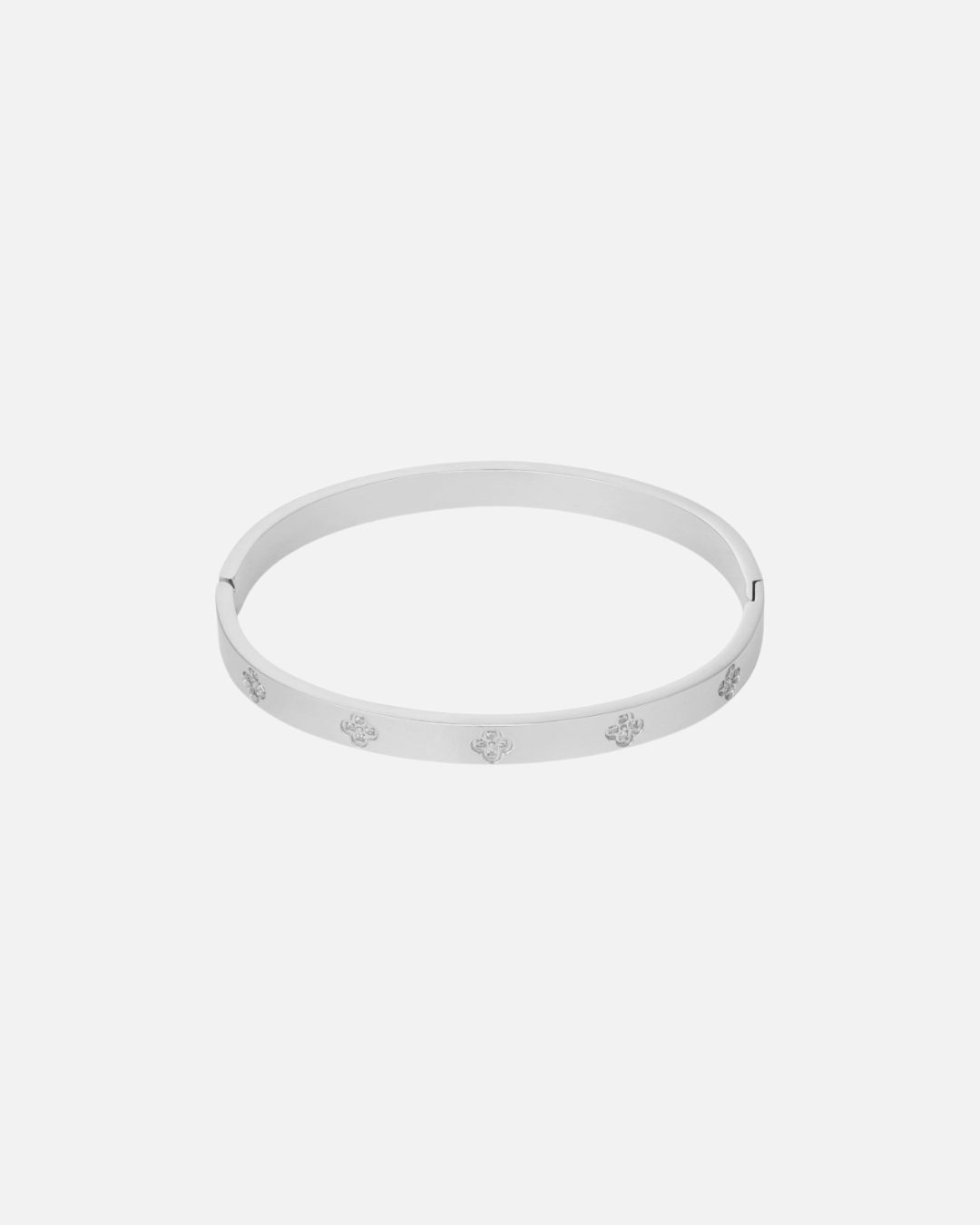 Armreif mit Kleeblätter - Silber