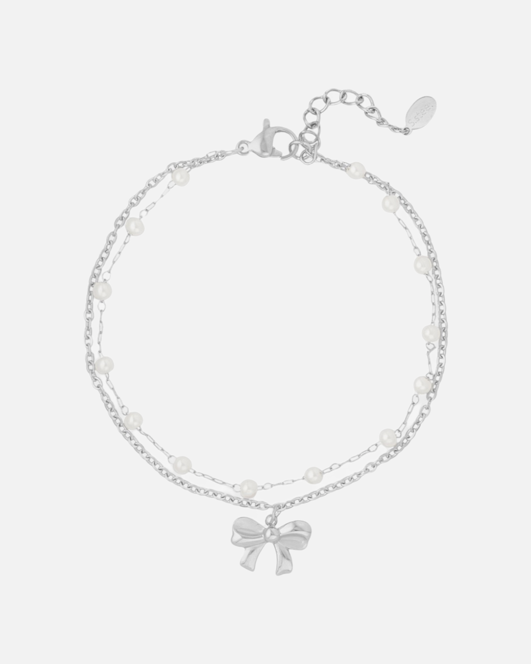 Schleifen Armband mit Perlen
– Silber