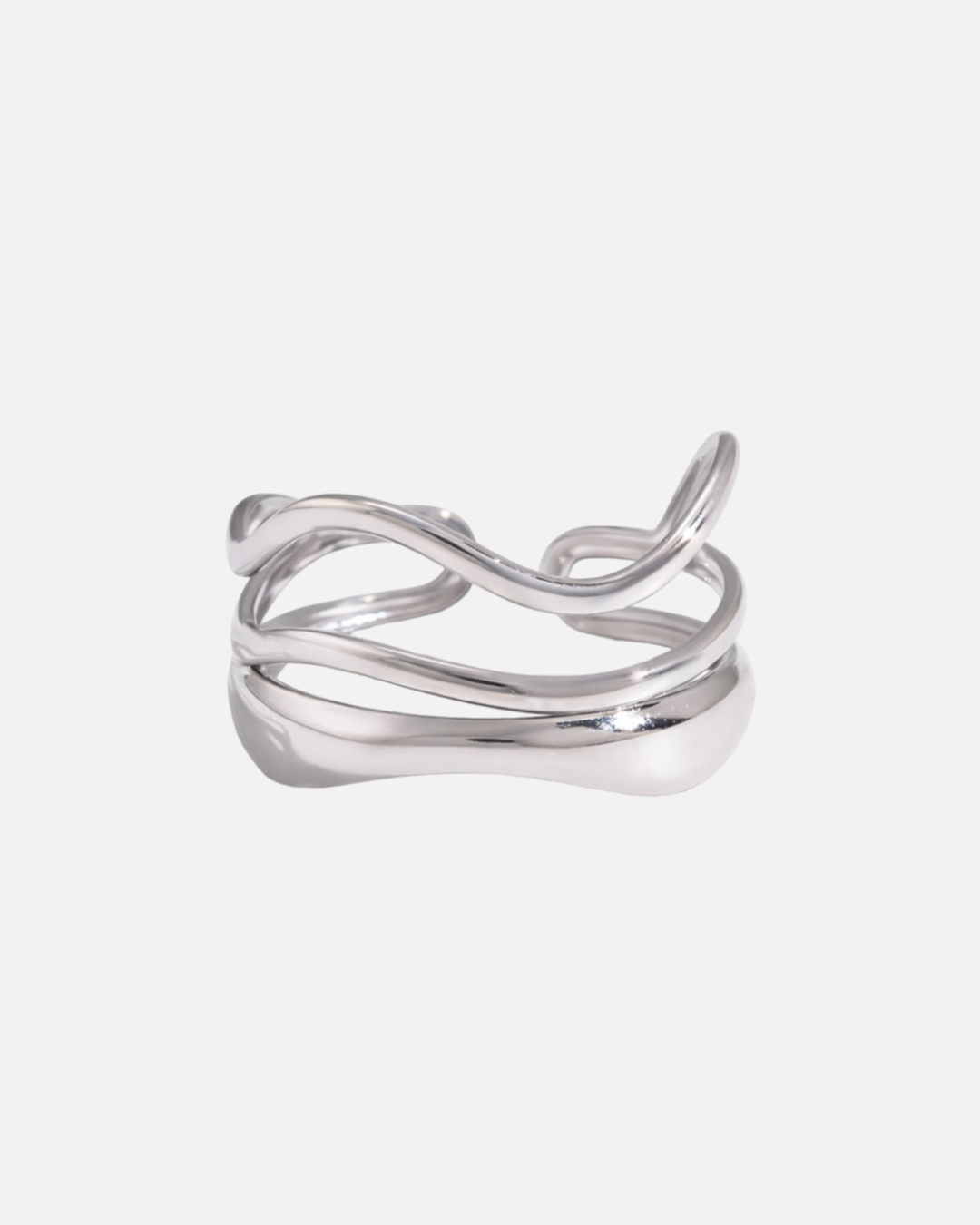 Große Welle Ring Silber
