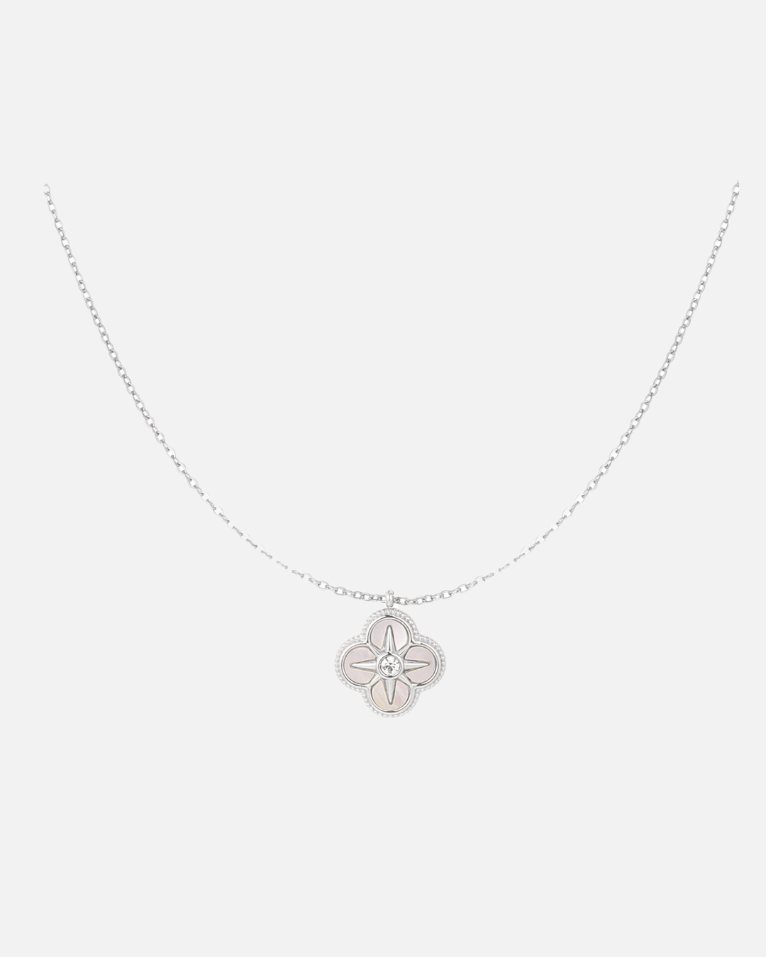 Lange Kette Klee - Silber