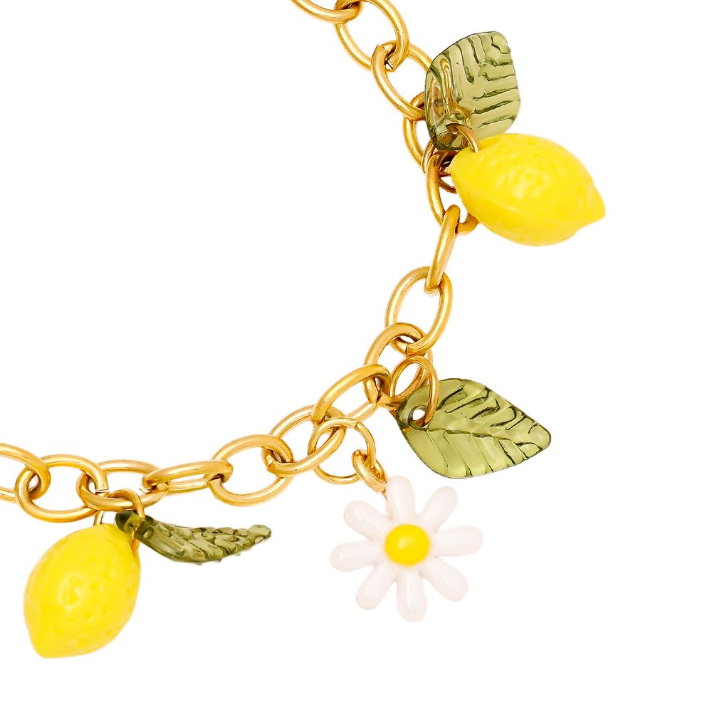 Lemon Armband - Gold Charms