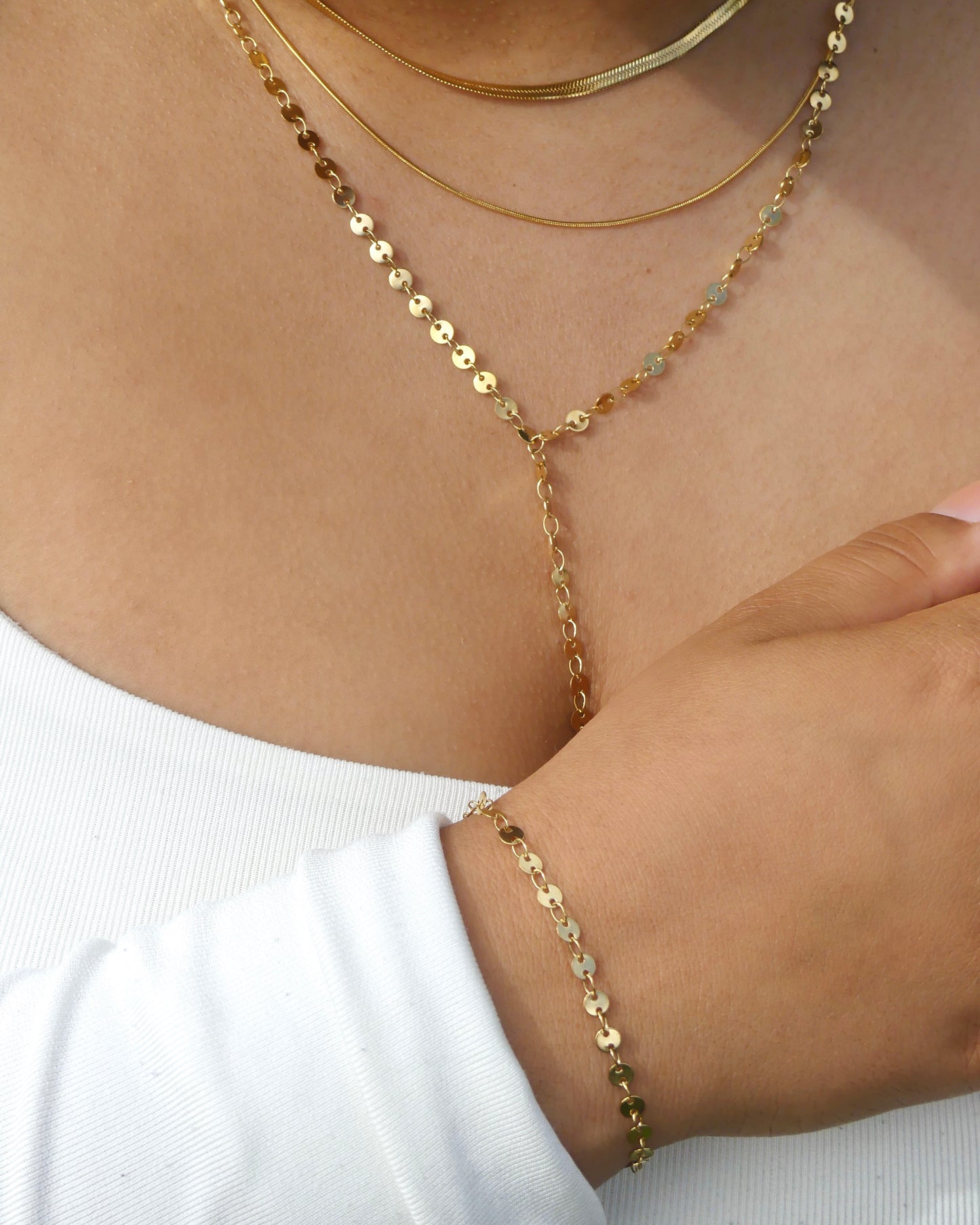 Plättchen Armband - Gold