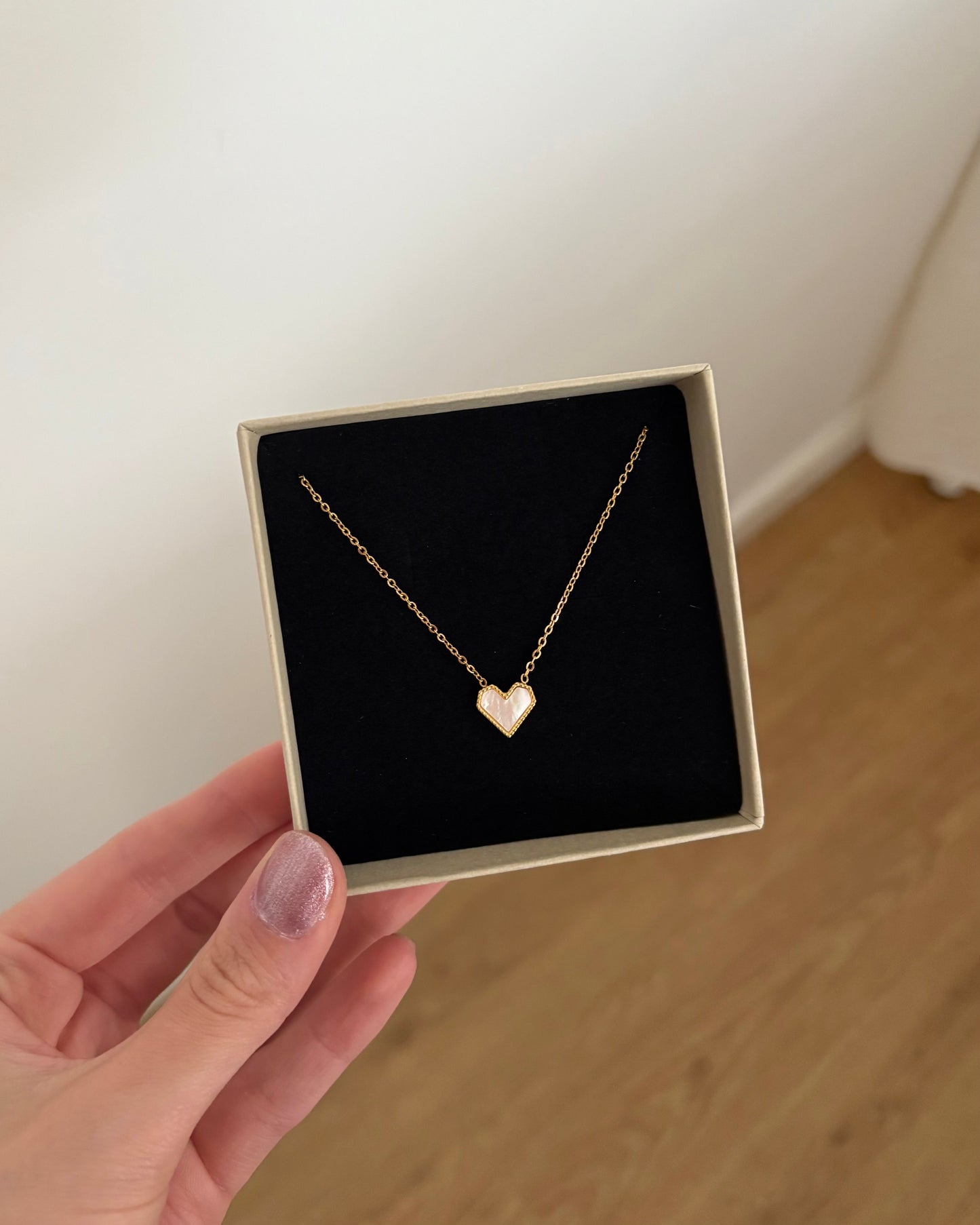 Herzchen Kette - Weiß