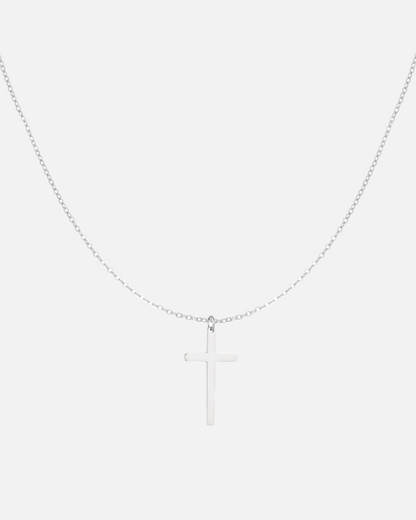 Kreuz Kette schlicht Silber