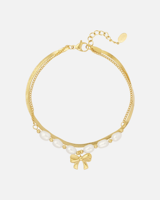 Schleife mit Perlen Armband zwei