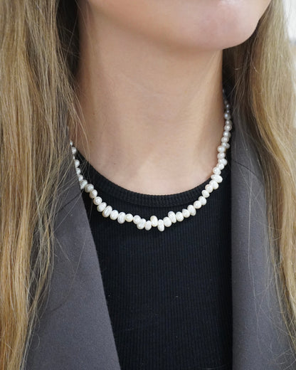 Süßwasserperlen Kette unregelmäßig - Gold