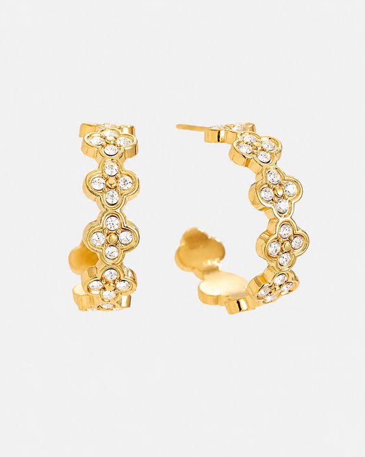 Bloom Luxe Creolen Gold  Crystal