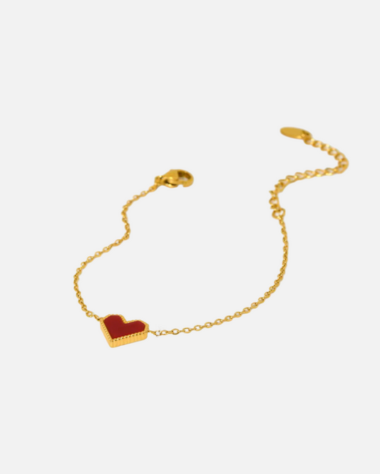 Armband Herz - dunkel rot