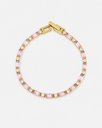 Pink Baguette Tennis Bracelet