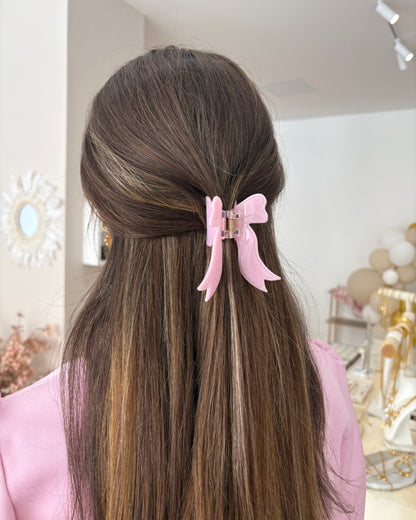Schleifen haarklammer rosa