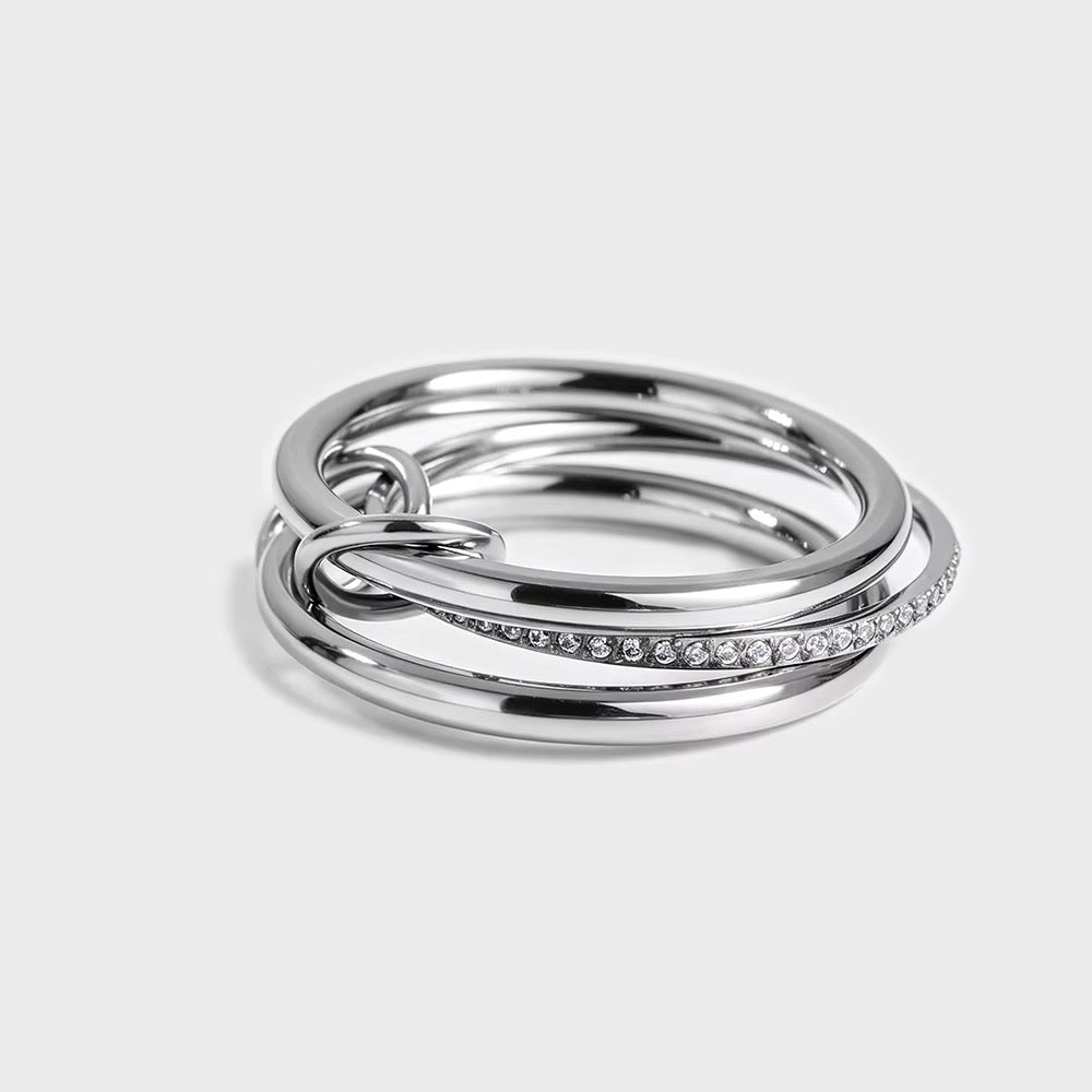 Triple Layer 3er Ring – Silber