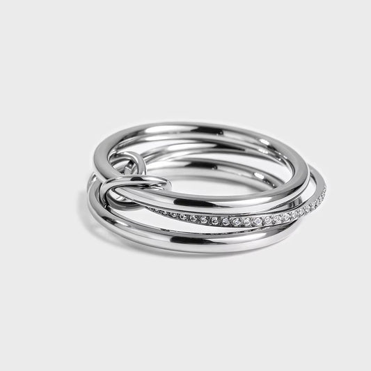 Triple Layer 3er Ring – Silber